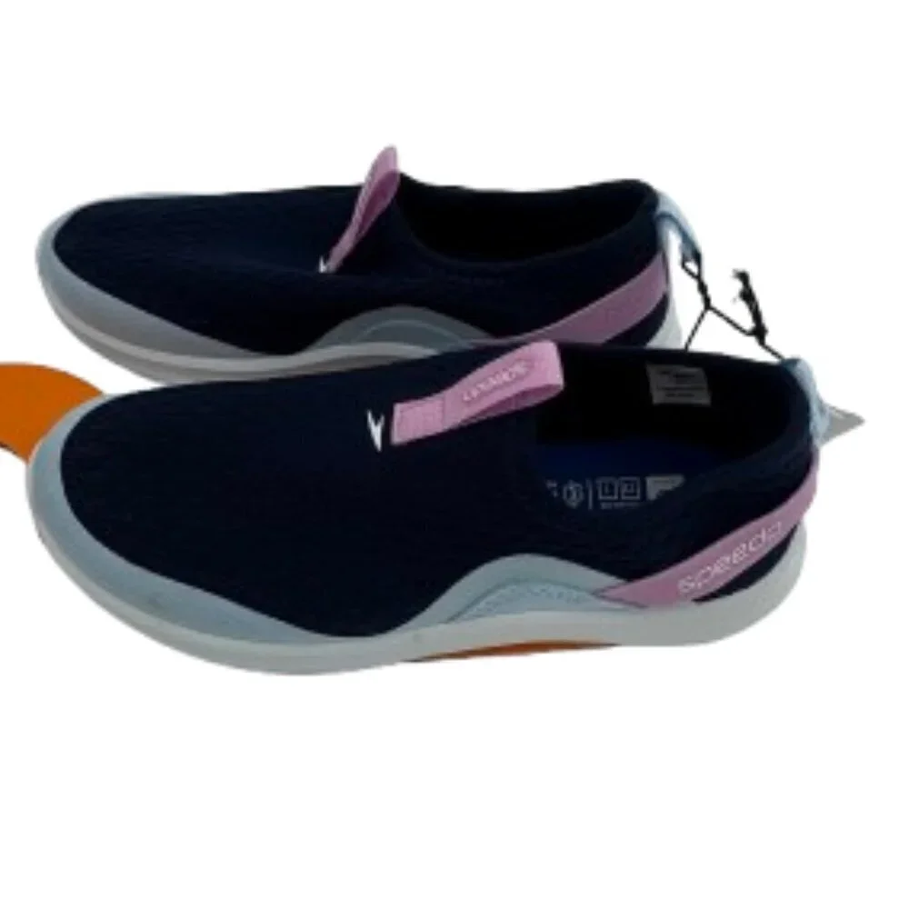 NWT Speedo Pull On Navy and Pink Water Shoes Size 13 - 1 (Juniors)